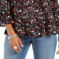 Top estampado ombro a ombro feminino Style &amp; Co, preto, tamanho grande