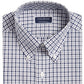 Camisa social masculina Club Room Classic Regular Fit Gingham Check Performance cinza tamanho 32x33
