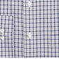 Camisa social masculina Club Room Classic Regular Fit Gingham Check Performance cinza tamanho 32x33