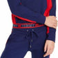 Tommy Hilfiger Feminino Gola com Fita de Algodão Jimmy Jazz Cropped Crew Top Azul Tamanho Médio