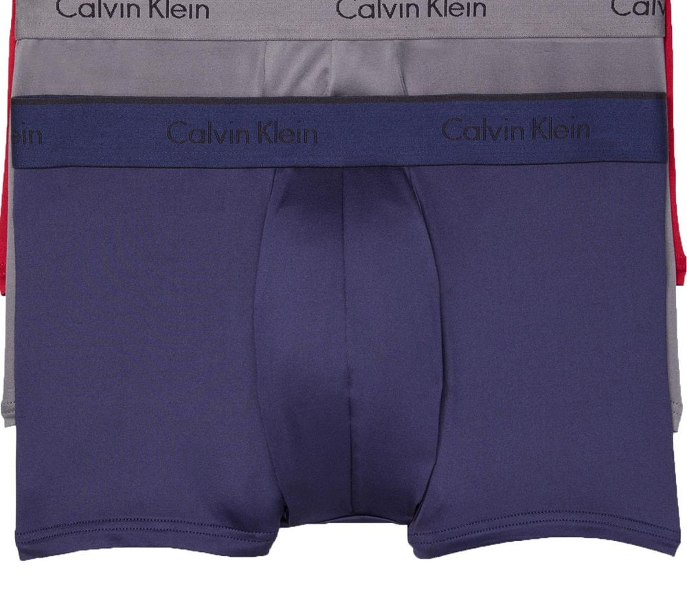 Cuecas boxer Calvin Klein masculinas com logotipo, pacote com 3, vermelhas, tamanho extragrande