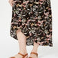 Saia feminina estampada alta e baixa, preta, tamanho pequeno, extragrande, estilo &amp; co