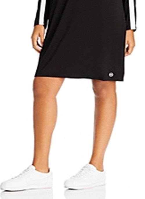 Vestido com capuz listrado Michael Kors Plus Racing Feminino Preto Tamanho 3X