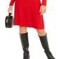 Vestido suéter feminino INC International Concepts com detalhe de zíper e ajuste evasê, vermelho, tamanho XX-G