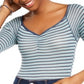 Body listrado Self Esteem Junior Azul Tamanho X-Grande