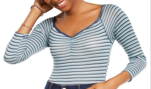 Body listrado Self Esteem Junior Azul Tamanho X-Grande