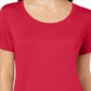 JM Collection Top feminino com decote redondo rosa tamanho XX-G