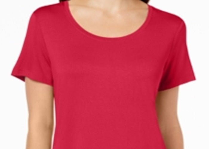 JM Collection Top feminino com decote redondo rosa tamanho XX-G