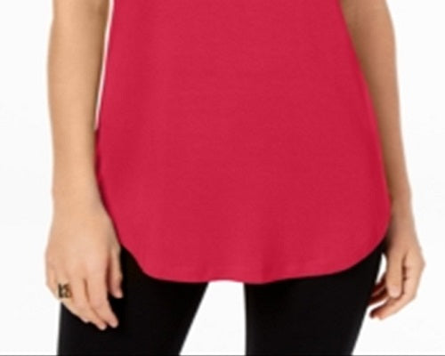 JM Collection Top feminino com decote redondo rosa tamanho XX-G