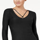 Vestido justo com alças finas e detalhes Planet Gold Junior, preto, tamanho grande