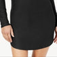 Vestido justo com alças finas e detalhes Planet Gold Junior, preto, tamanho grande