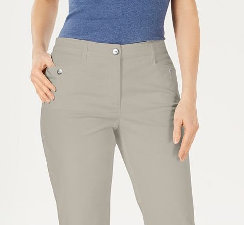 Calça feminina Karen Scott cinza tamanho 16