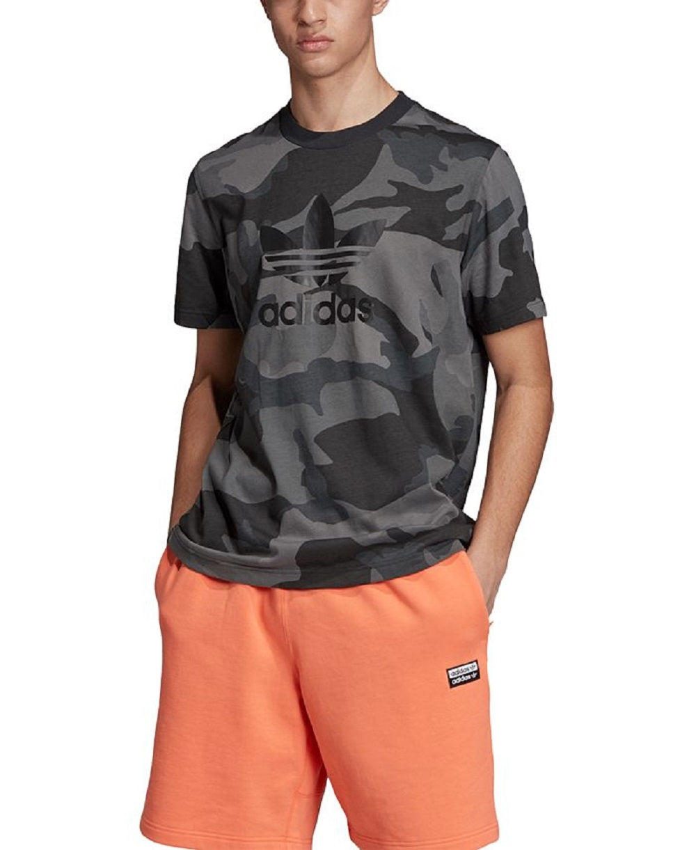 Camiseta Adidas Camuflada Masculina Cinza Tamanho P
