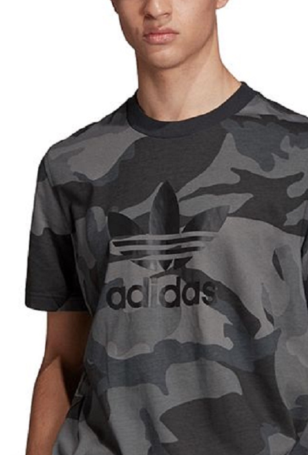 Camiseta Adidas Camuflada Masculina Cinza Tamanho P