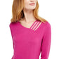 INC International Concepts Top feminino com recortes e detalhes rosa, tamanho XX-G