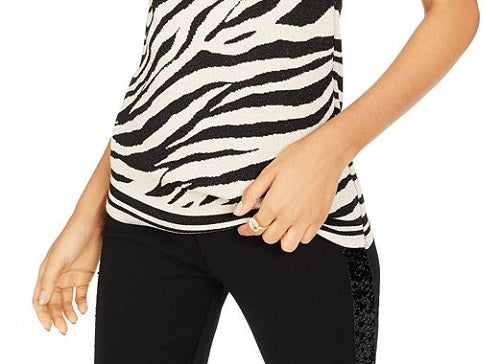 INC International Concepts Regata feminina sem mangas com decote redondo, marrom, tamanho pequeno