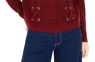 Suéter de malha mista Crisscross Junior's Hooked up by Iot Vermelho tamanho médio