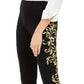 Calça skinny bordada feminina INC International Concepts, preta, tamanho 6, pequena