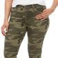 Calça jeans skinny camuflada infantil rosa da Celebrity, tamanho 9, verde