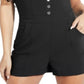 Macacão feminino sem mangas com botões e strass da Guss Courtney, preto, tamanho 8