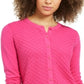 Cardigan feminino com ponto pavão Charter Club rosa tamanho extrapequeno