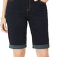 Shorts jeans femininos Curvy Fit Tikglo com punho, azul, tamanho 2, da INC Iternational Concepts