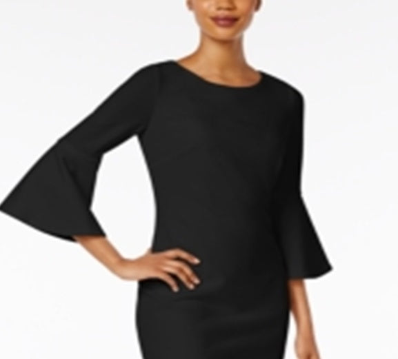 Vestido Calvin Klein Feminino Manga Sino Preto Tamanho 2 Petite