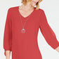 Vestido feminino com mangas amarradas e colar, tamanho pequeno, vermelho, médio, da coleção JM