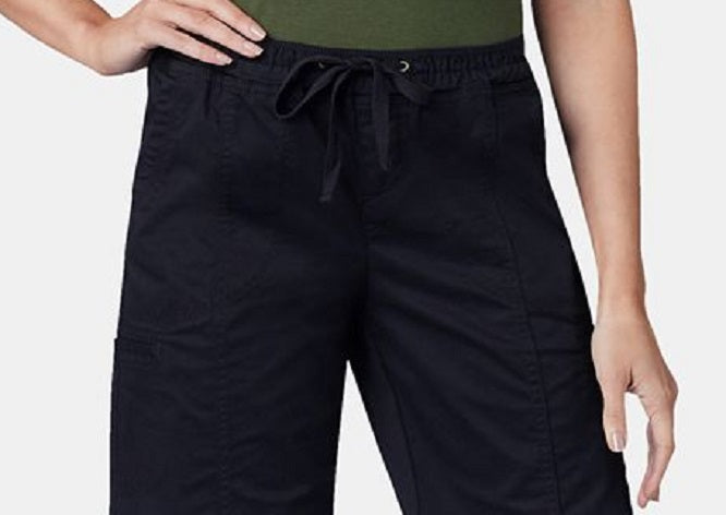 Bermuda feminina Lee Pull on cintura média com cordão - Petite preta tamanho 10 P