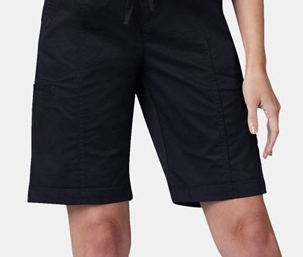 Bermuda feminina Lee Pull on cintura média com cordão - Petite preta tamanho 10 P