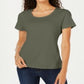 Blusa feminina Karen Scott de manga curta e decote redondo, verde, tamanho GG