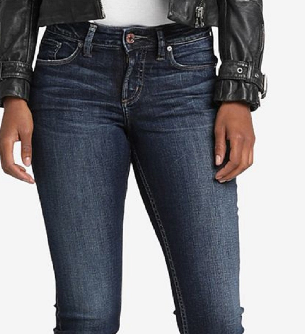 Calça jeans skinny feminina Suki Curvy Fit da Silver Jeans Co., azul, tamanho 27