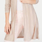 Cardigan feminino de malha texturizada aberto, tamanho grande, marrom, Charter Club