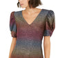 INC Iternational Concepts Top Feminino Rainbow Shine Roxo Tamanho XX-Grande