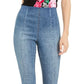 Calça jeans skinny cropped feminina INC Iternational Concepts, cintura alta, azul, tamanho 14
