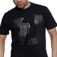 Camiseta masculina Sean John com estampa de pele de cobra sintética - Preto azeviche, tamanho 2XLRG