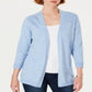 Karen Scott Cardigan Feminino com Canelado Azul Tamanho M
