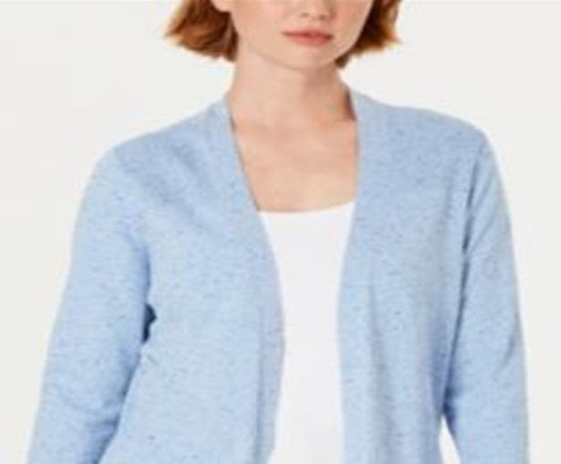 Karen Scott Cardigan Feminino com Canelado Azul Tamanho M