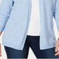 Karen Scott Cardigan Feminino com Canelado Azul Tamanho M
