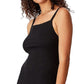 Vestido midi canelado com decote alto e costas nuas Cotton on para mulheres, preto, tamanho GG