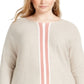 Suéter listrado feminino plus size varsity da INC Iternational Concepts, rosa, tamanho 1X