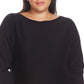Suéter Vince Camuto Feminino Plus com Mangas Compridas e Detalhes Preto Tamanho 1X
