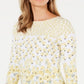 Charter Club Blusa feminina com estampa floral e decote canoa, branca, tamanho grande