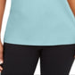 Karen Scott Blusa Feminina Manga Curta com Acabamento Contrastado Azul Tamanho P
