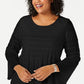 Blusa listrada Alfani feminina preta tamanho 2X