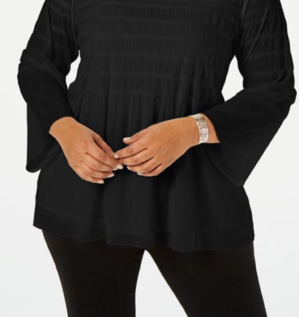 Blusa listrada Alfani feminina preta tamanho 2X