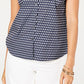 Blusa feminina sem mangas com estampa de barco à vela Charter Club, azul, tamanho 4