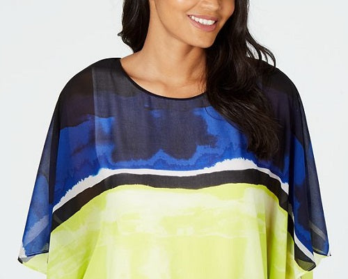 Blusa feminina Alfani com bolhas coloridas, branca, tamanho pequeno G