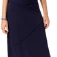 Saia feminina Style &amp; Co Petite Maxi com costura exposta azul tamanho Petite X-Large