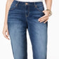 Calça jeans estilo boyfriend feminina, estilo curvy-fit, com punho, azul, tamanho 2